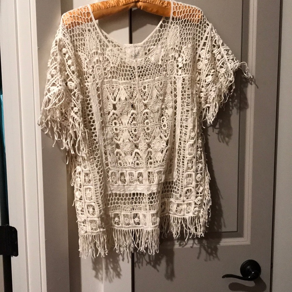 Anthropologie Angel of the North Crochet Top